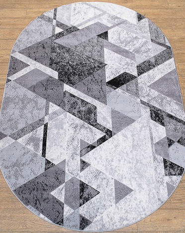 Ковер российский 15780-10743 Лайла де Люкс (Полипропилен, серый) овальный