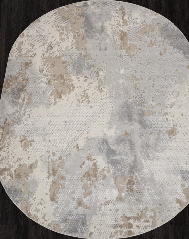 Ковер российский F171 LIMAN (Полиэстер, бежевый, серый) овальный