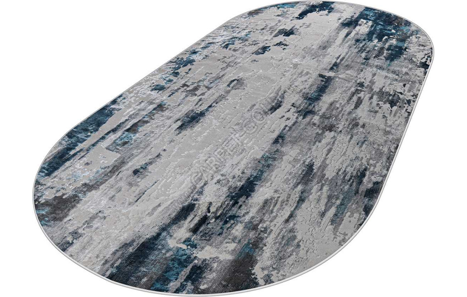37107A OVAL BLUE FLS / L.GREY Kleopatra