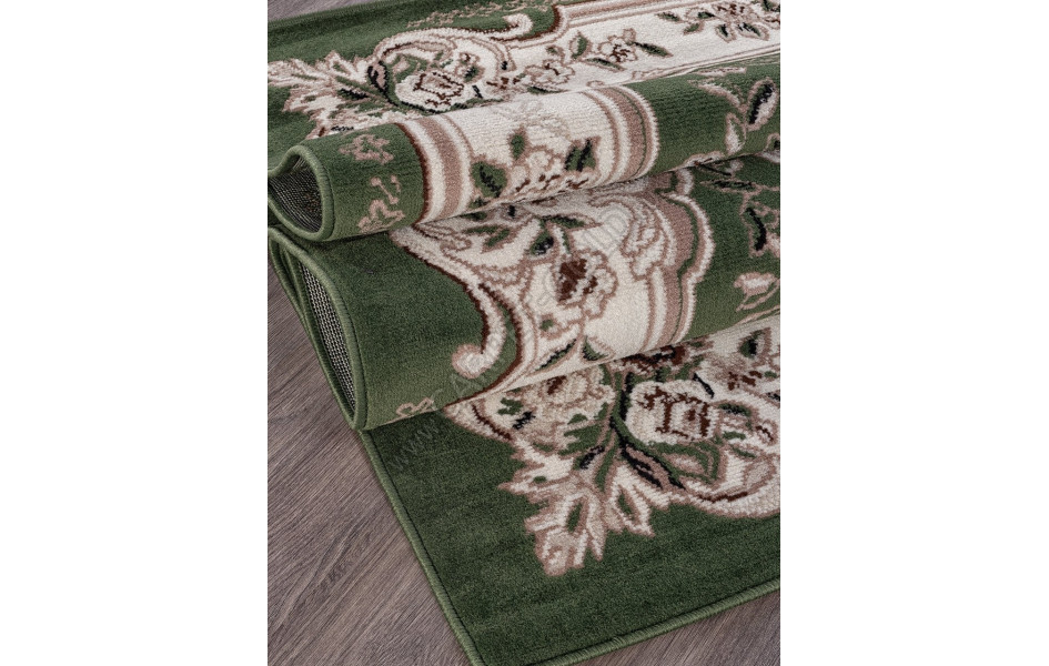 Ковер D017 - зеленый - Прямоугольник - коллекция GAVANA