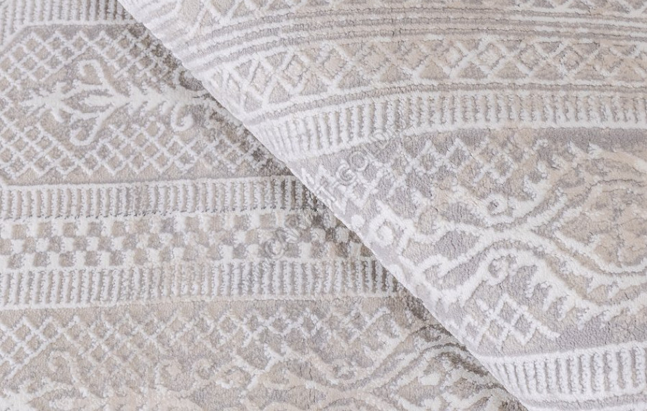 КОВРЫ ДИЗАЙН N907A ЦВЕТ WHITE / BEIGE_1 Prado