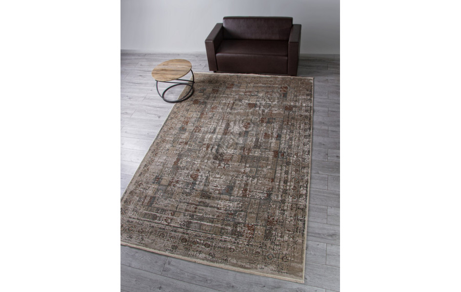 Ковер G078J2 - D.GREY / BEIGE - Прямоугольник - коллекция ROYAL